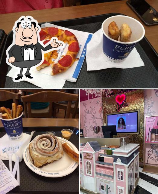 The image of Auntie Anne's’s interior and food