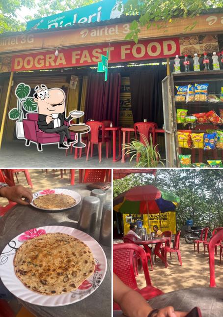 The image of Dogra Vaishno Dhaba’s interior and food