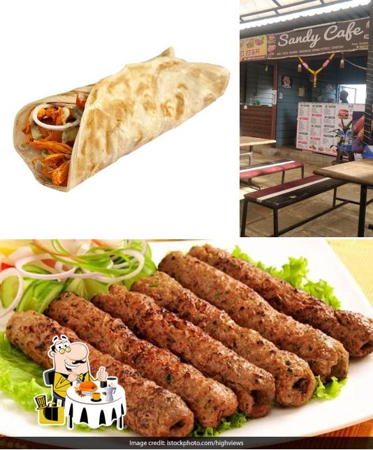 Among various things one can find food and interior at SANDY CAFE