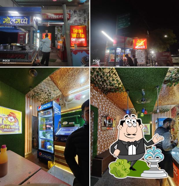 The image of Topi Wala Chat Bhandar’s exterior and interior