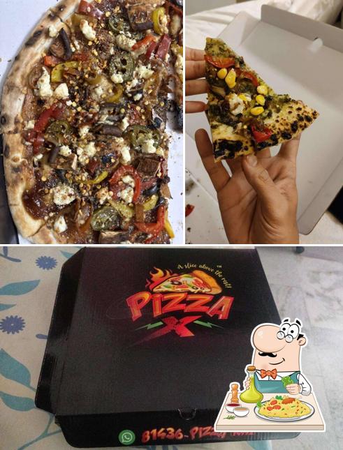 The picture of food and interior at PIZZA X
