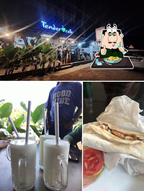 The picture of food and exterior at Tender Cafe Cool& Hot