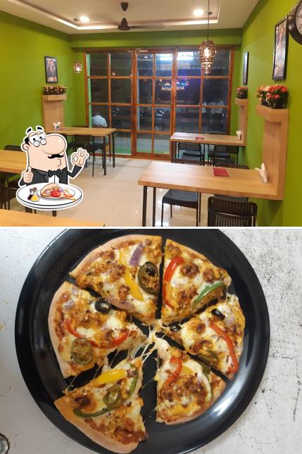 Pick pizza at Coffee Aroma