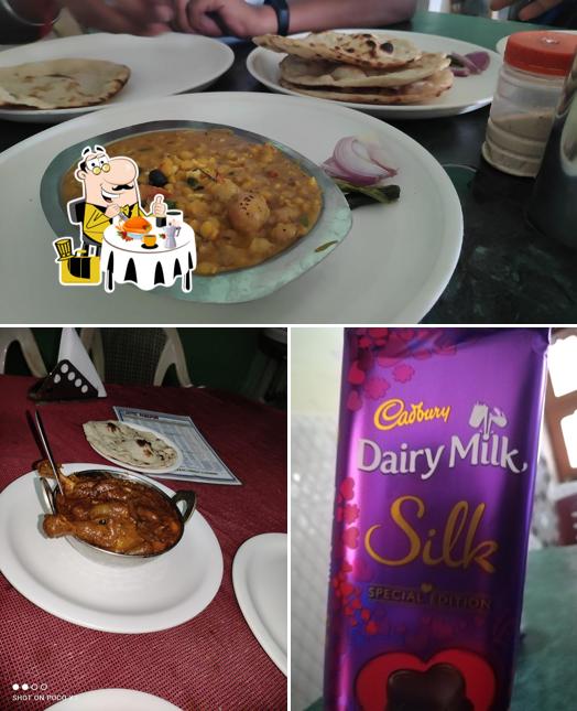 Take a look at the photo depicting food and beer at Hotel Pawapuri