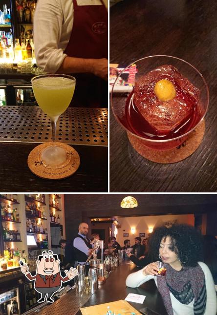 Questa è la immagine che raffigura la cibo e interni di Speakeasy Cocktail & Food