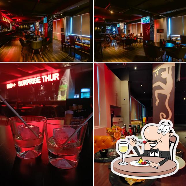 The picture of food and interior at Munkey Houzz