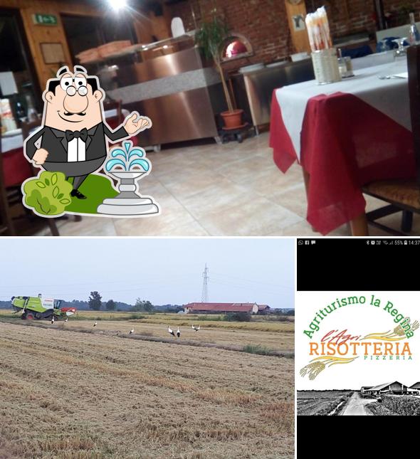 Questa è la foto che presenta la esterno e interni di Agriturismo La Regina L Agririsotteria