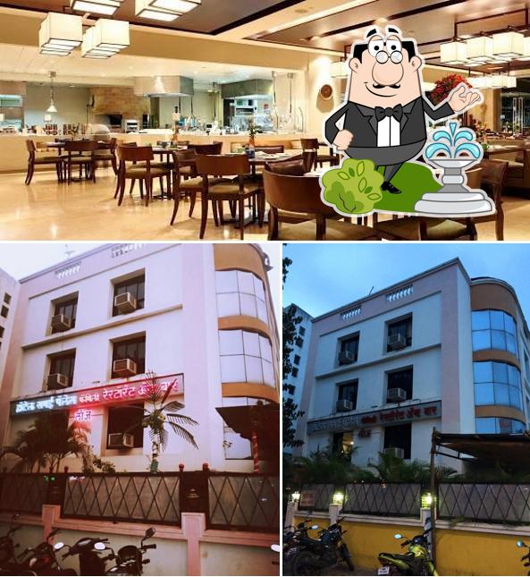 The restaurant's exterior and interior