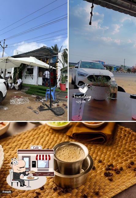 The photo of Caffeine Elixir Hotel Annaprasanna’s exterior and food