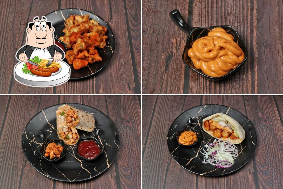 The image of food and interior at Shawarma kart