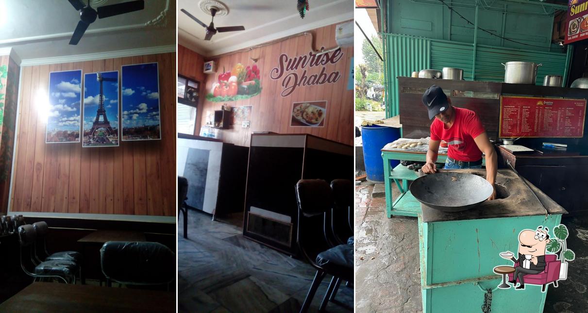 Take a seat at one of the tables at Sunrise Dhaba
