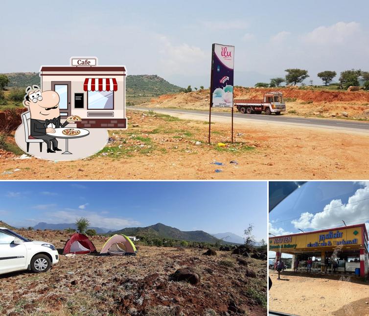 Enjoy the view at the outside area of Naveen bakery