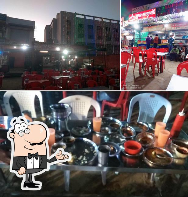 Take a seat at one of the tables at Super Bhaji Pav