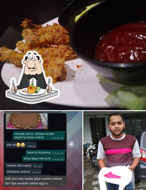 Among different things one can find food and exterior at Dip'n Bite