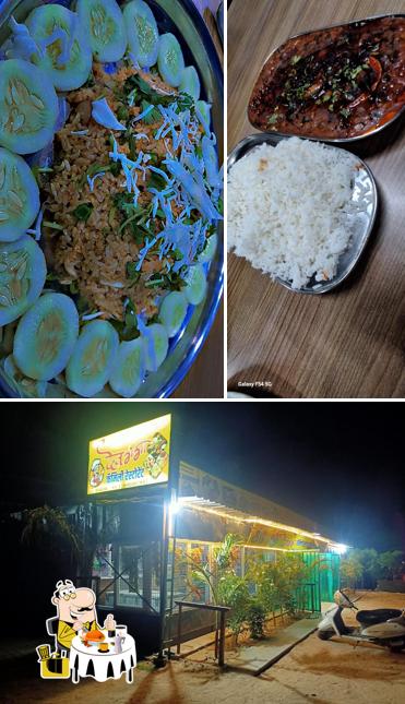 The picture of food and exterior at Devganga family restaurant