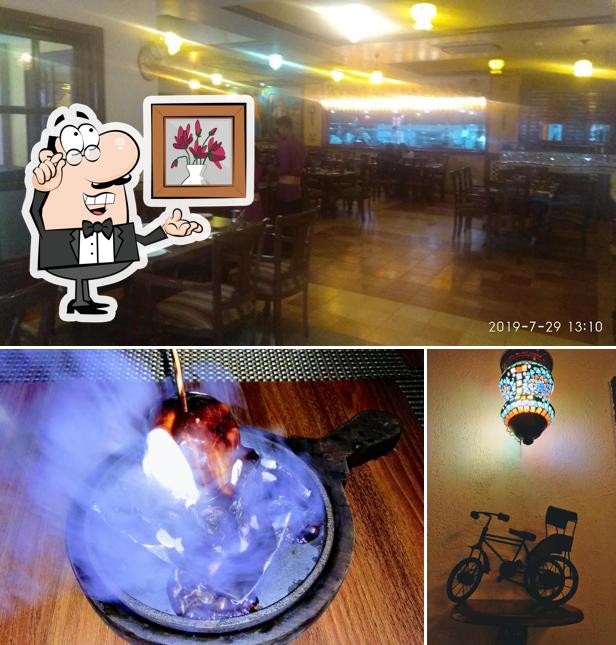 The interior of Nakli Dhaba Restaurant