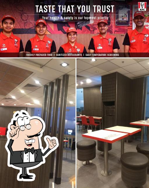 Take a seat at one of the tables at KFC
