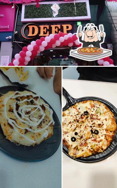 Order pizza at Deep Cafe and Restro