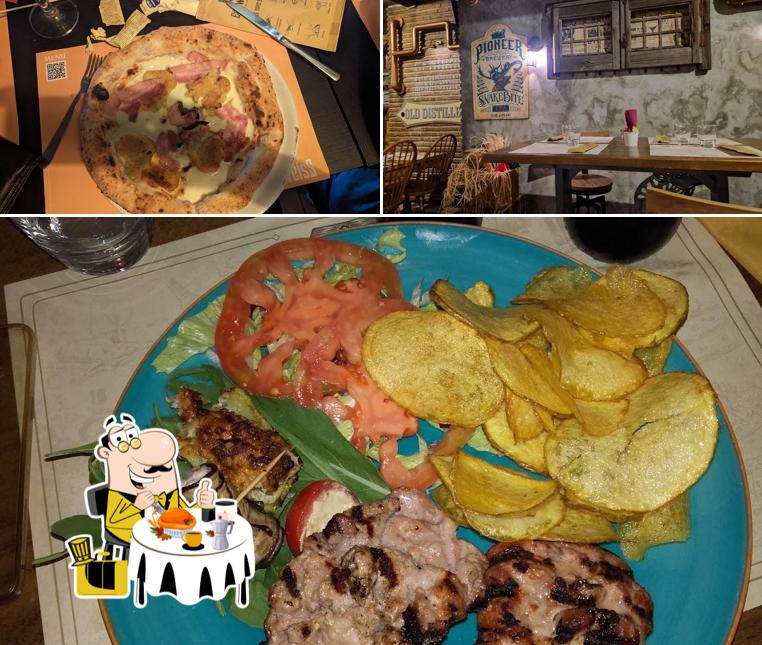 Questa è la foto che raffigura la cibo e interni di John's Fort Pub Pizzeria Steakhouse