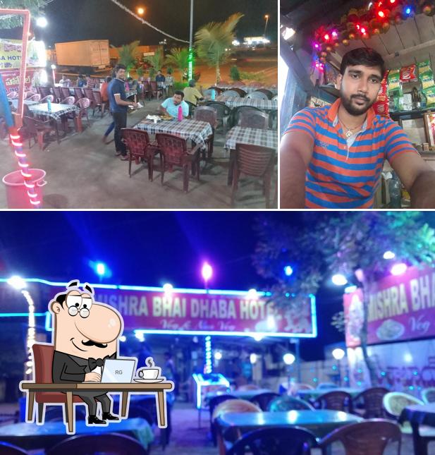 The image of interior and beverage at New Mishra Bhai Dhaba
