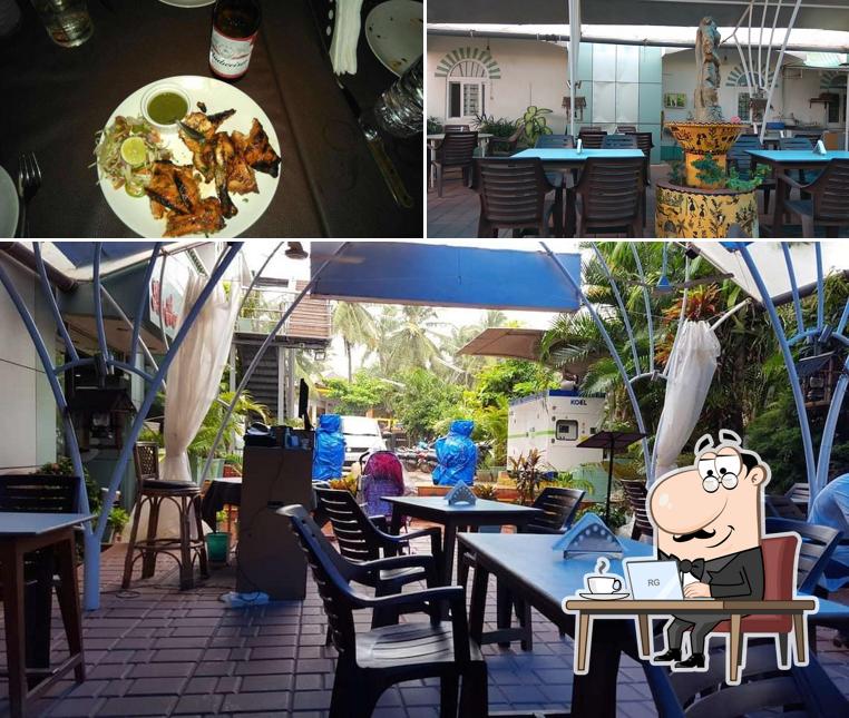 Among different things one can find interior and food at The Garden Restaurant