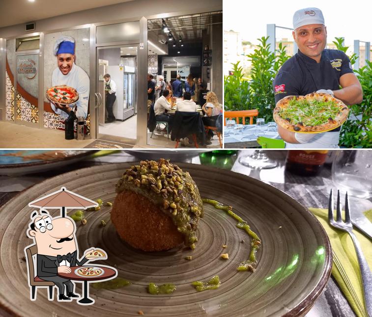 La esterno e cibo del ristorante