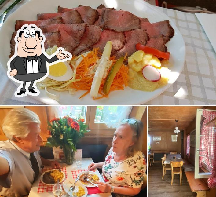 La immagine di interni e cibo da Restaurant Alpenblick