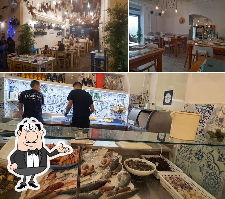 Gli interni di La Lampara Fish Lab