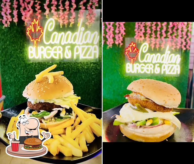 Hamburger at CANADIAN PIZZA & BURGER