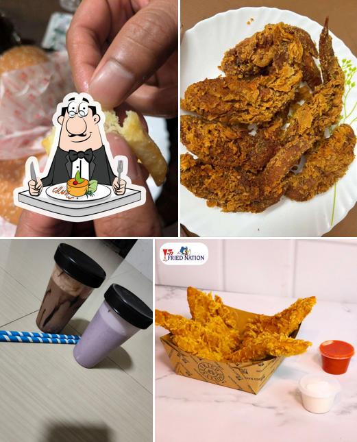 Among different things one can find food and drink at Fried Nation