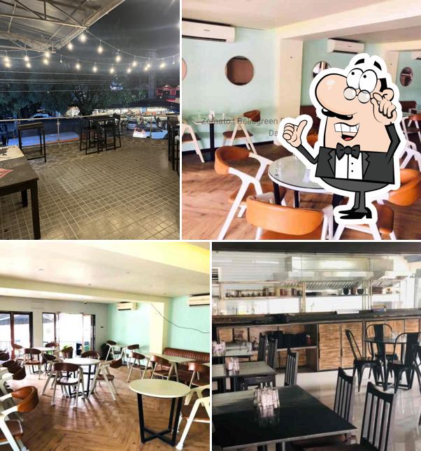 The interior of Bella green pure veg restaurant and bar