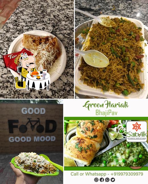 Food at Satvik - Bhajipav, Pulav & Parathas