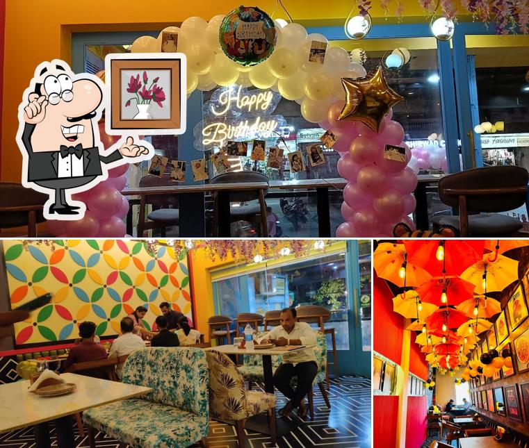 The interior of Son of Swaad Aligarh- Best Pure Veg Family Restaurant In Aligarh / Cafe Near AMU