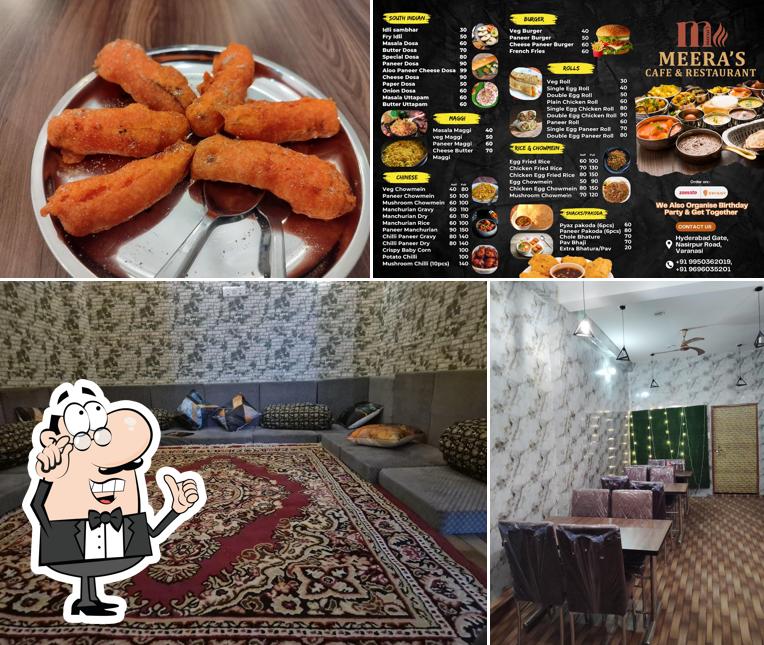 The photo of MEERA'S CAFE AND RESTAURANT’s interior and food