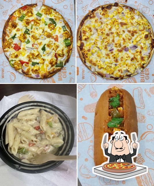 Try out pizza at The Food Hunt