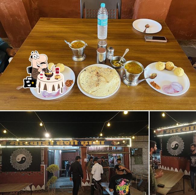 Marwadi desi dhaba is distinguished by food and interior