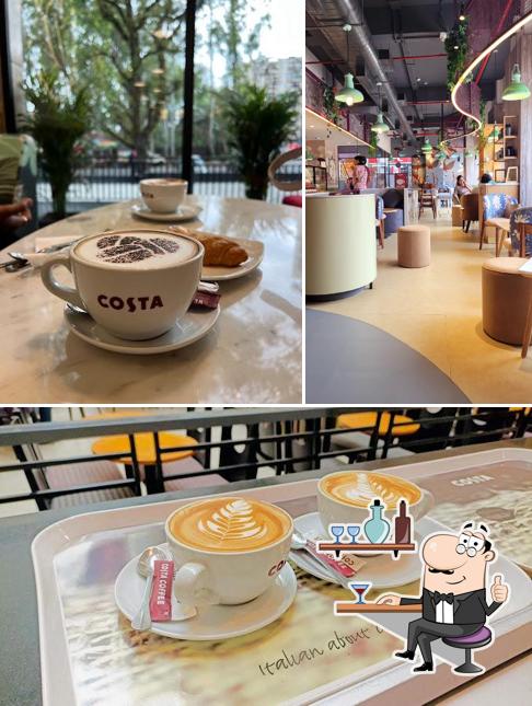 The interior of Costa Coffee