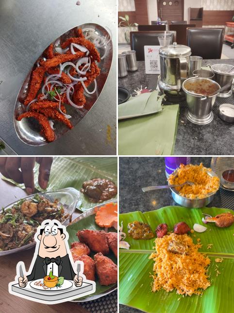 Meals at SK 7 Star Ambur Biriyani