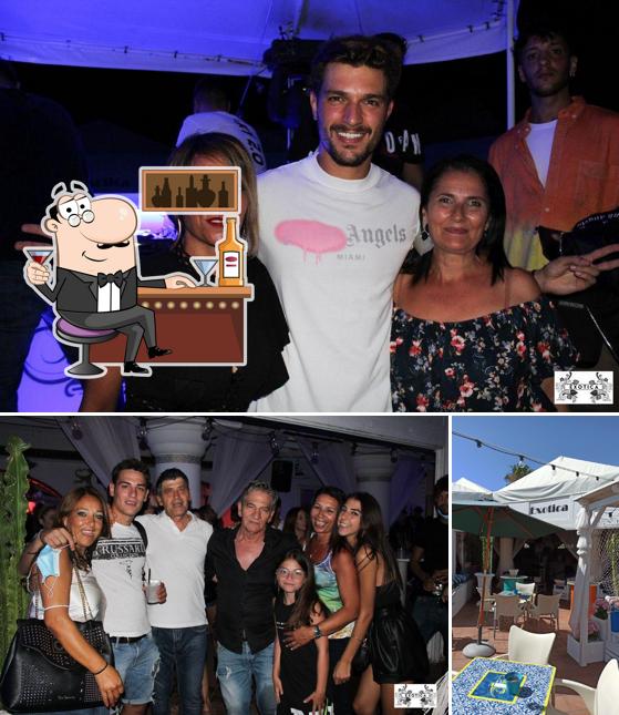 La immagine della bancone da bar e interni di Exotica Beach Club