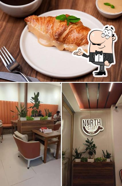 The restaurant's interior and food