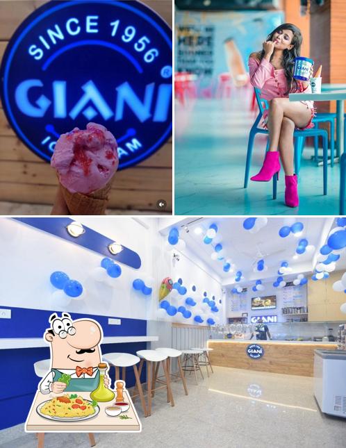 Check out the image showing food and interior at Giani Ice Cream Best Ice Cream Center in Hisar