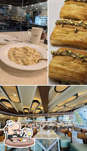 Take a look at the picture showing food and interior at Jay's Boulangerie
