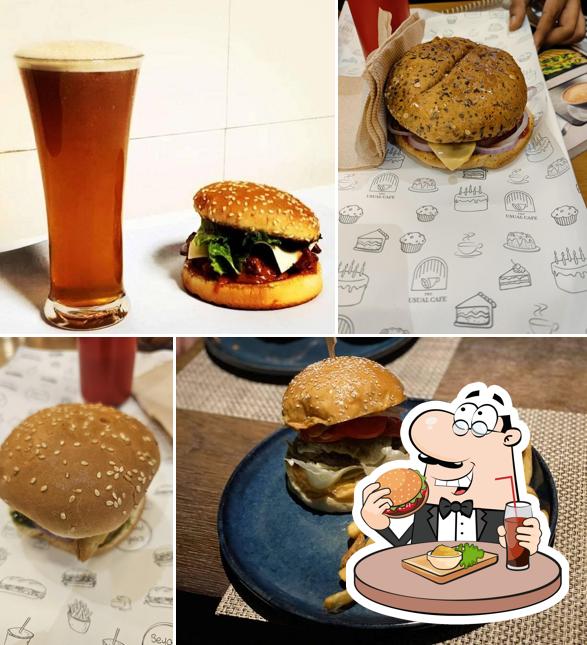 Order a burger at Beyond Burgers