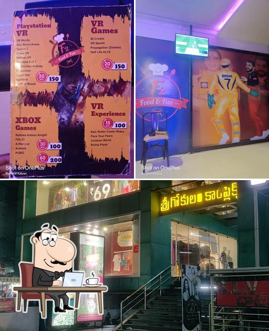 Take a seat at one of the tables at F2 food &fun