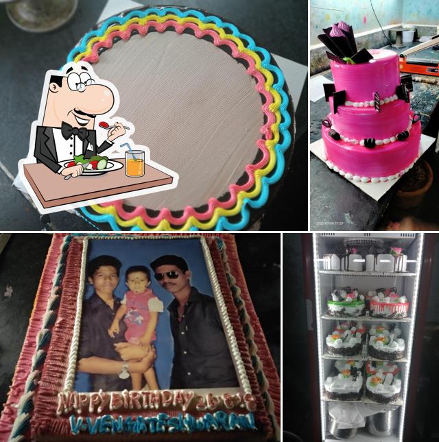 Check out the picture showing food and interior at Friends Bakery