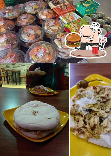 Get a burger at New Priya Bakery