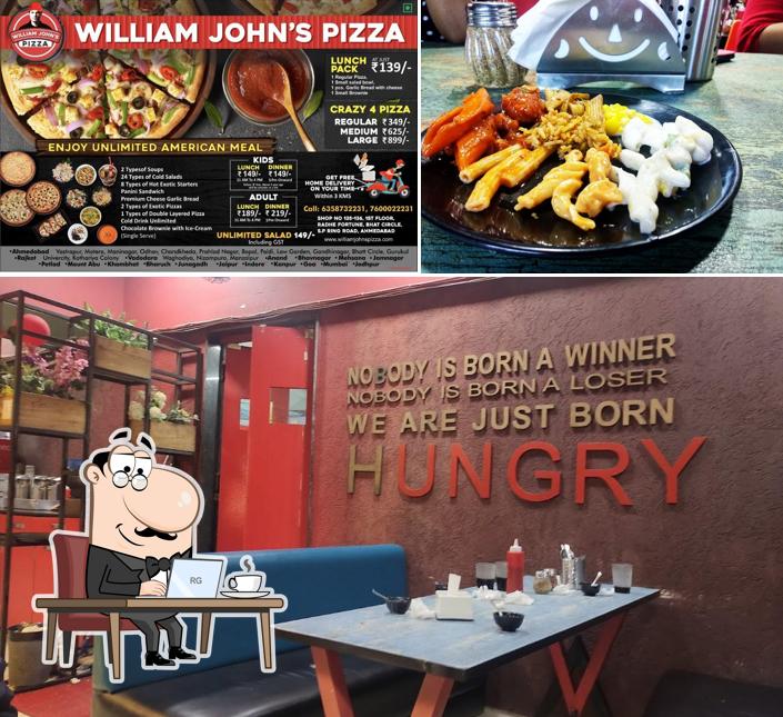 The interior of william john’s pizza