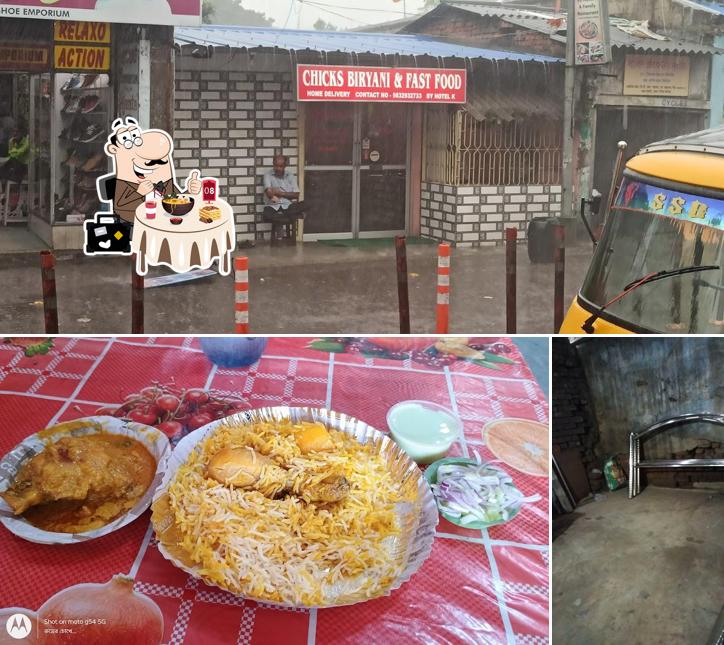 Food at Chicks biryani and fast food