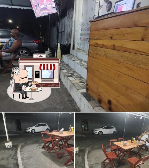 Confira a imagem ilustrando exterior e interior a Êtcha Pizza