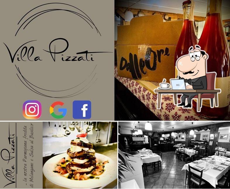 Questa è la foto che raffigura la interni e cibo di Trattoria Villa Pizzati